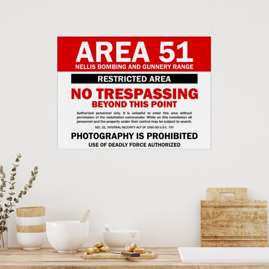 Bereich 51 - Sperrgebiet Poster (Küche)