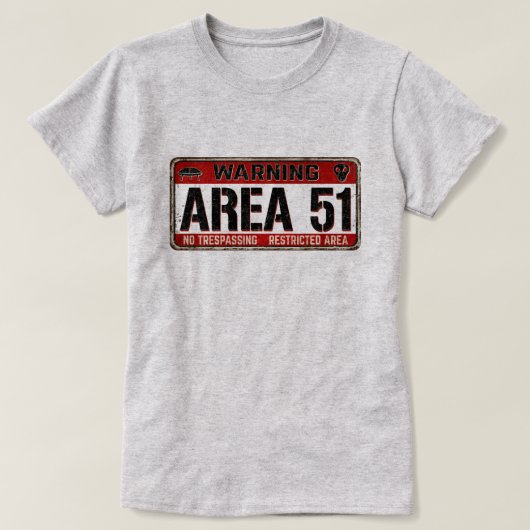 BEREICH 51 T - Shirt mit Warnhinweis (Design vorne)