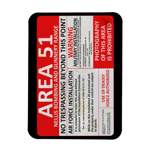 Bereich 51 Unterschrift Magnet (Vertikal)