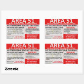 Bereich 51 Unterschrift Rechteckiger Aufkleber (Blatt)