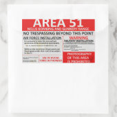 Bereich 51 Unterschrift Rechteckiger Aufkleber (Tasche)