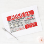 Bereich 51 Unterschrift Rechteckiger Aufkleber (Umschlag)