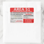 Bereich 51 Unterschrift Rechteckiger Aufkleber (Tasche)