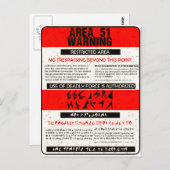 Bereich 51 Warnhinweise Postkarte (Vorne/Hinten)