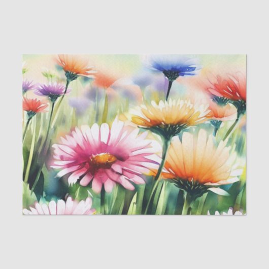 Bereich Blume-Gerbera Daisy (D) Wasserfarbe Seidenpapier (Vorderseite)