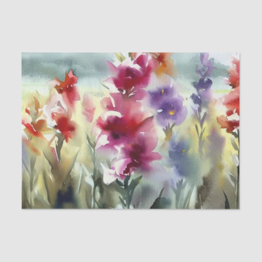 Bereich Blume-Gladiolus (C) Wasserfarbe Seidenpapier (Vorderseite)