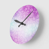 Bereich Blume - Lila Runde Wanduhr (Winkel)