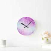 Bereich Blume - Lila Runde Wanduhr (Zuhause)