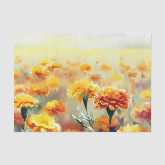 Bereich Blume-Marigold (D) Wasserfarbe Seidenpapier (Vorderseite)