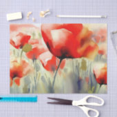 Bereich Blume-Mohn (A) Aquarell Seidenpapier (Handwerk)