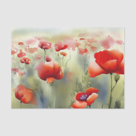 Bereich Blume-Mohn (B) Aquarell Seidenpapier (Vorderseite)