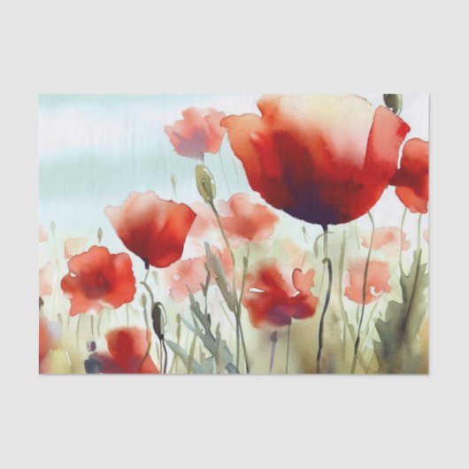 Bereich Blume-Mohn (C) Aquarell Seidenpapier (Vorderseite)