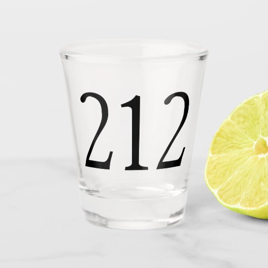 Bereich Code 212 (NY City) Shot Glass Schnapsglas (Vorderseite)
