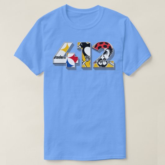 Bereich Code 412 Sportteams für Pittsburgh T-Shirt (Design vorne)