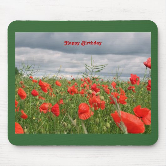 Bereich der Blume "Happy Birthday" Mousepad (Vorne)