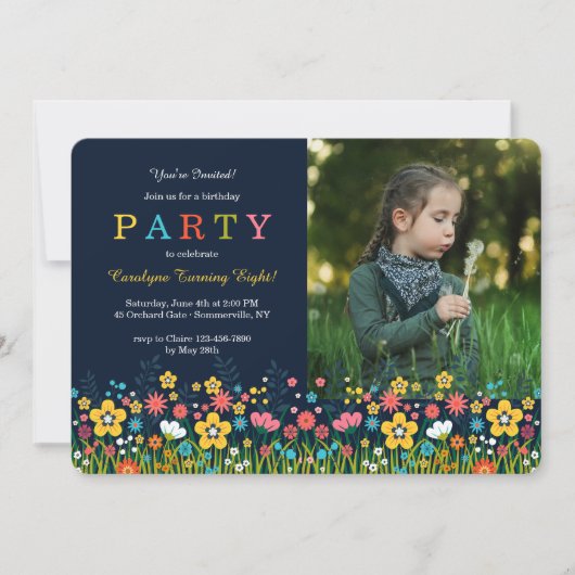 Bereich der Blume Rechteckiges Foto Einladung (Vorderseite)