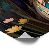 Bereich der Blume Schöne Frauen Blume im Haar Poster (Ecke)
