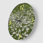 Bereich der Daisies Alaskan-Wildblumen Große Wanduhr (Winkel)