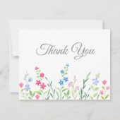 Bereich der gemischten Aquarellfarben-Wildblumen Dankeskarte (Vorderseite)