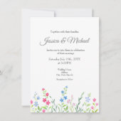 Bereich der gemischten Aquarellfarben-Wildblumen Einladung (Vorderseite)