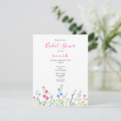 Bereich der gemischten Aquarellfarben-Wildblumen Einladung (Stehend Vorderseite)