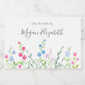 Bereich der gemischten Aquarellfarben-Wildblumen Lebensmitteletikett (Einzelnes Label)