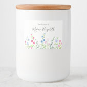 Bereich der gemischten Aquarellfarben-Wildblumen Lebensmitteletikett (Vorderseite)