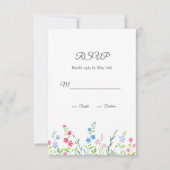 Bereich der gemischten Aquarellfarben-Wildblumen RSVP Karte (Vorderseite)