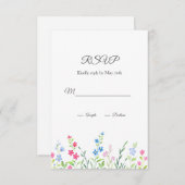 Bereich der gemischten Aquarellfarben-Wildblumen RSVP Karte (Vorne/Hinten)