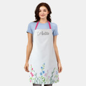 Bereich der gemischten Aquarellfarben-Wildblumen Schürze (Getragen)