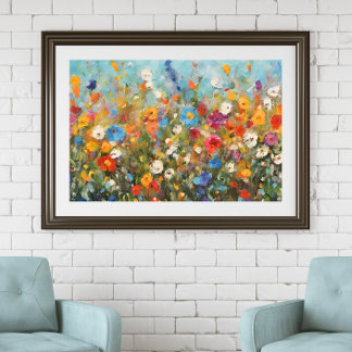 Bereich der uneingerahmten Wildblumen Poster