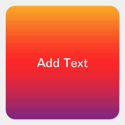 Bereich Horizontale Farben für Ihren Text Quadratischer Aufkleber (Vorderseite)
