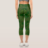 Bereich Kleeblätter Digitale Kunstmuster St Patric Capri Leggings (Rückseite)