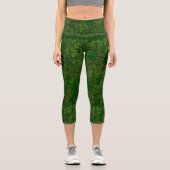 Bereich Kleeblätter Digitale Kunstmuster St Patric Capri Leggings (Vorderseite)