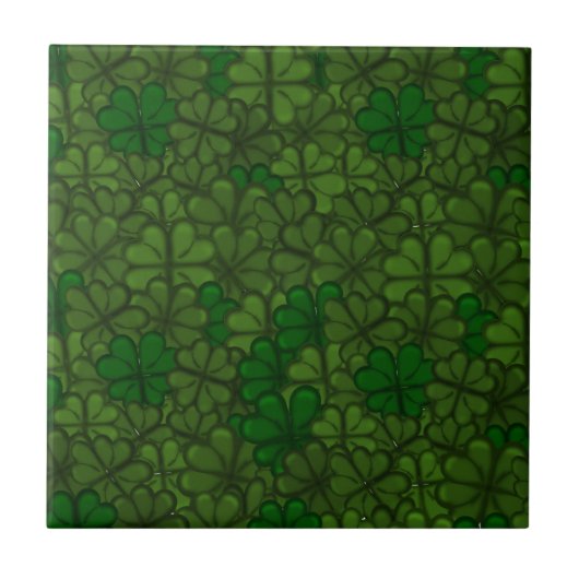 Bereich Kleeblätter Digitale Kunstmuster St Patric Fliese (Vorderseite)