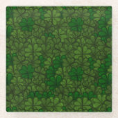 Bereich Kleeblätter Digitale Kunstmuster St Patric Glasuntersetzer (Vorderseite)