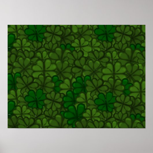 Bereich Kleeblätter Digitale Kunstmuster St Patric Poster (Vorne)