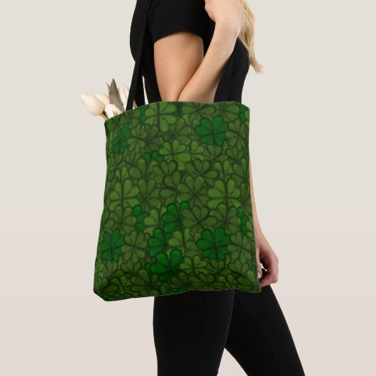 Bereich Kleeblätter Digitale Kunstmuster St Patric Tasche (Von Nahem)