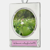 Bereich Lotus Blume Sommergarten Banner-Ornament Silber (Links)