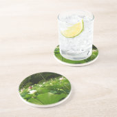 Bereich Lotus Blume Sommergarten Sandstein Untersetzer (Seite)