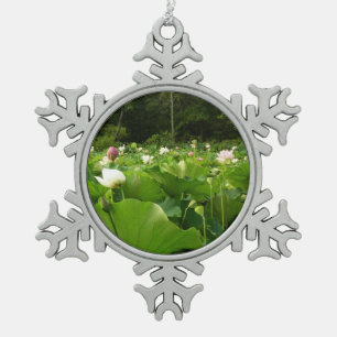 Bereich Lotus Blume Sommergarten Schneeflocken Zinn-Ornament