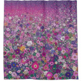 Bereich Rosa und Lila Wildblumen Duschvorhang (Vorderseite)