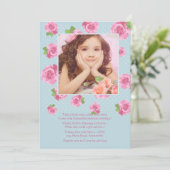 Bereich Rose Foto Einladung (Stehend Vorderseite)