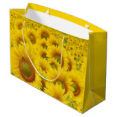 Bereich Sonnenblumen Design Geschenktasche Große Geschenktüte (Rückseite Schrägansicht)