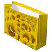 Bereich Sonnenblumen Design Geschenktasche Große Geschenktüte (Vorderseite Schrägansicht)