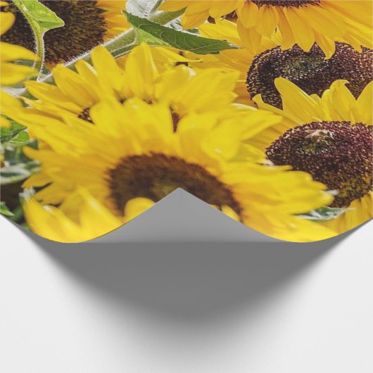 Bereich Sonnenblumen Design Umhüllungspapier Geschenkpapier (Ecke)