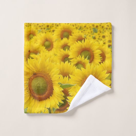Bereich Sonnenblumendesign Badhandtuch Set (Waschlappen)