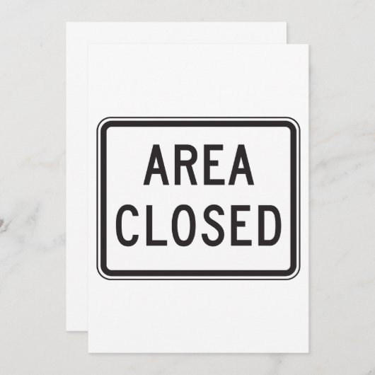 Bereich Sperrzone für Schilderwarnung Einladung (Vorne/Hinten)