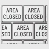 Bereich Sperrzone für Schilderwarnung Geschenkpapier (Flach)