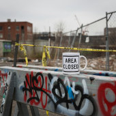 Bereich Sperrzone für Schilderwarnung Kaffeetasse